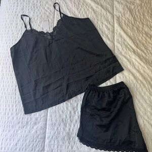 Ekouaer Silk Satin Pajama Set